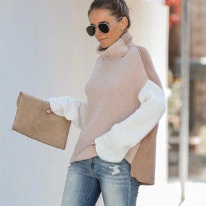 VICI  Colorblock Turtleneck Sweater